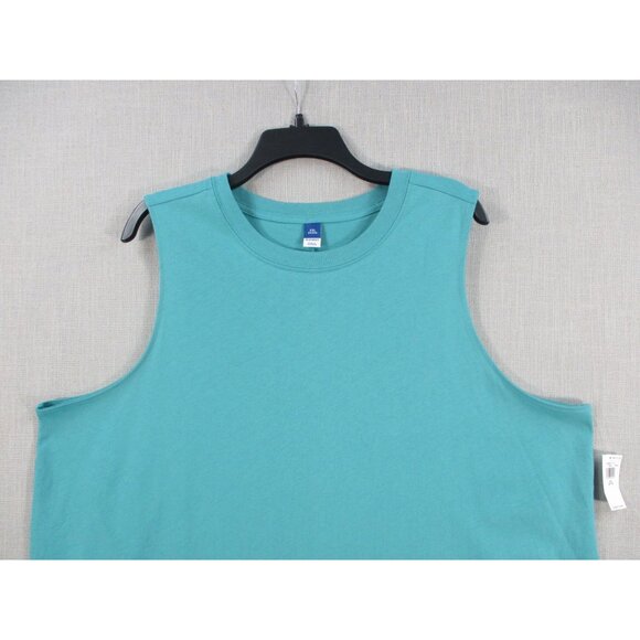 Old Navy Womens Aqua Sleeveless Tank Top XXL Petite 100% Cotton Made In Vietnam - Picture 7 of 9